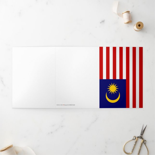 Malaysia flag Tri-Fold card (Outside)