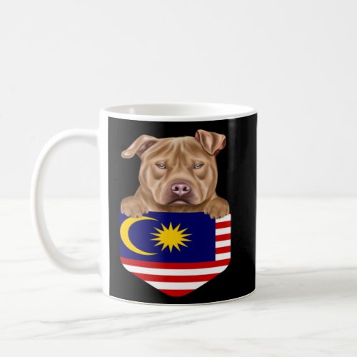 Malaysia Flag Usa Staffordshire Terrier Dog In Poc Coffee Mug