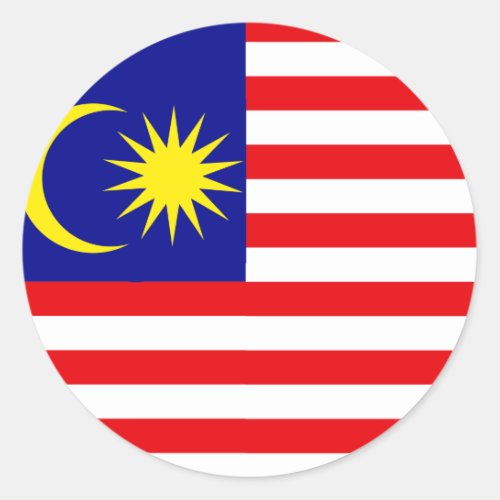 Malaysia High quality Flag Classic Round Sticker