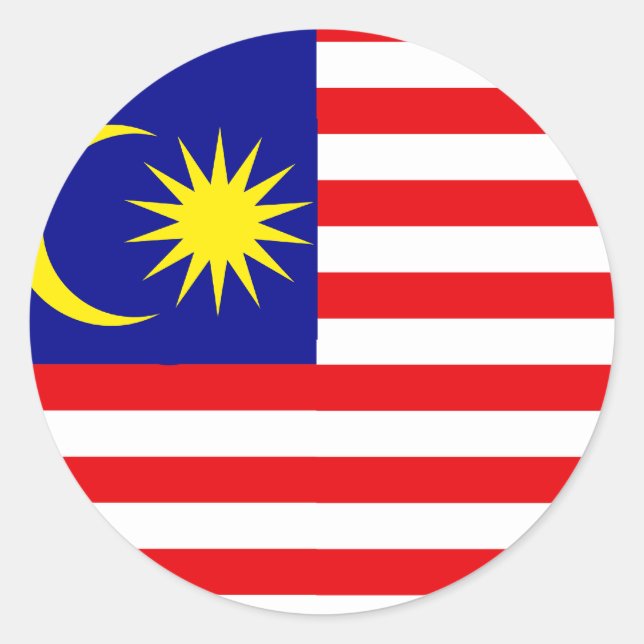 Malaysia High quality Flag Classic Round Sticker (Front)