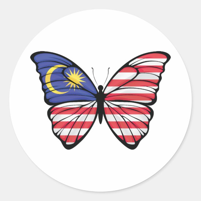 Malaysia Hypolimnas Butterfly Classic Round Sticker (Front)