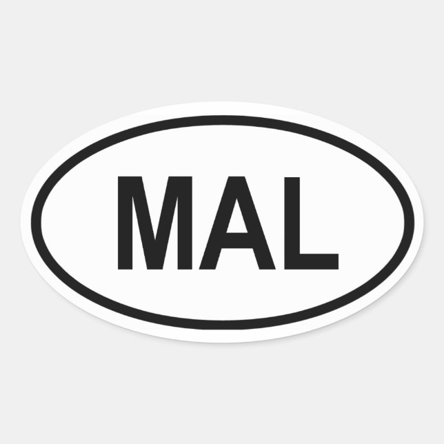 Malaysia "MAL" Oval Sticker (Front)