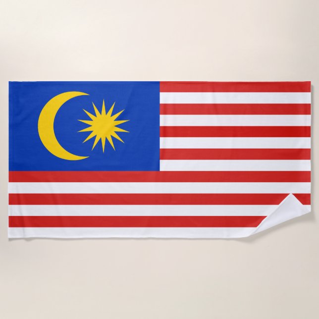 Malaysia Malay flag Jalur Gemilang Beach Towel (Front)