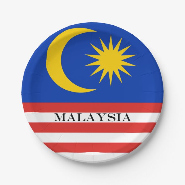 Malaysia Malay flag Jalur Gemilang Paper Plates (Front)