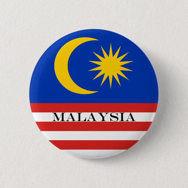 Malaysia Malay flag Jalur Gemilang Pinback Button (Front)