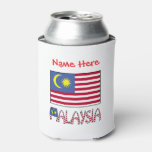 Malaysia Malaysian Flag Red Personalized  Can Cooler