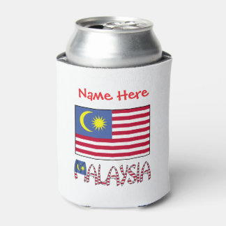 Malaysia Malaysian Flag Red Personalized Can Cooler
