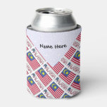 Malaysia Malaysian Flag Tiled Black Personalizatio Can Cooler
