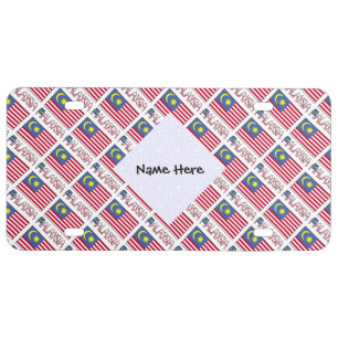 Malaysia Malaysian Flag Tiled Black Personalizatio License Plate