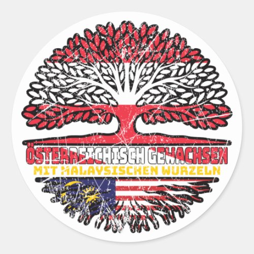 Malaysia Malaysisch sterreichisch sterreich Baum Classic Round Sticker