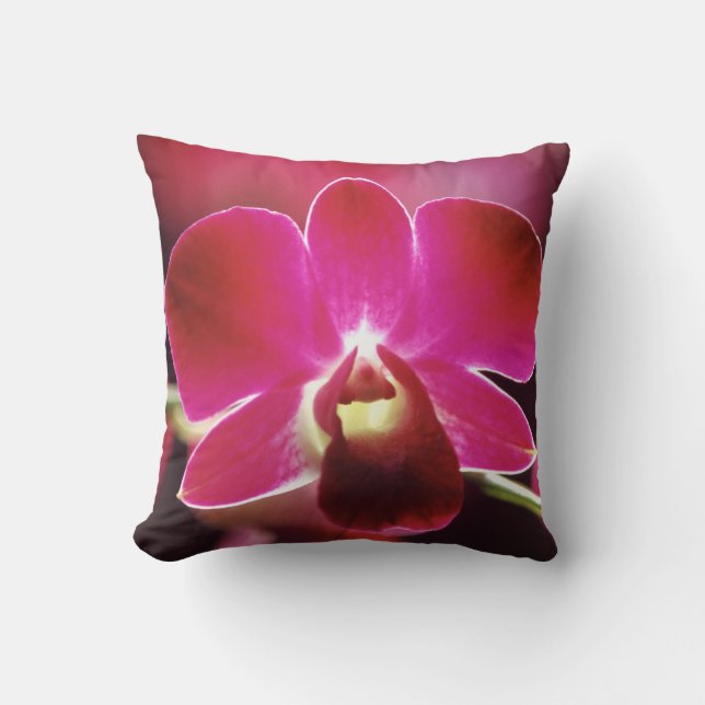 Malaysia, Orchid Throw Pillow (Front)