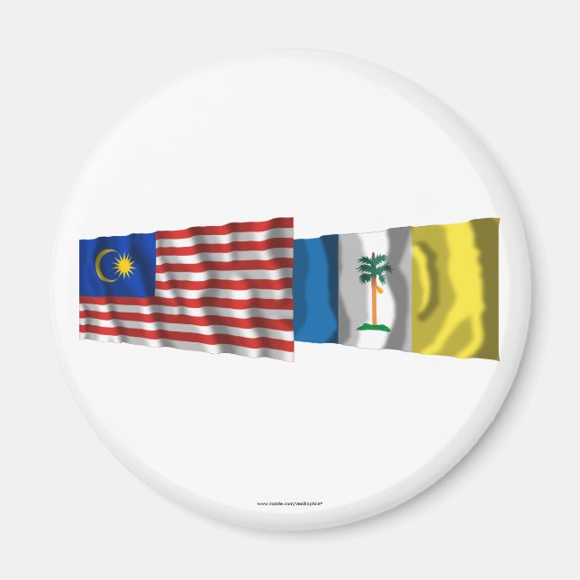 Malaysia & Penang waving flags Magnet (Front)