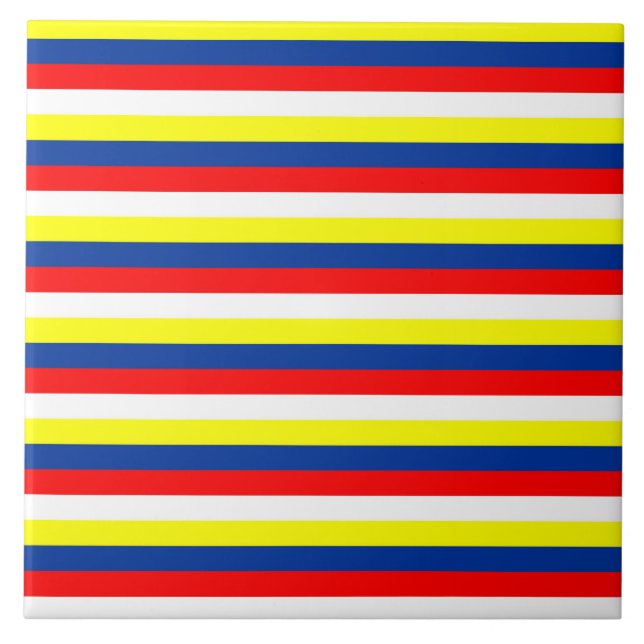Malaysia Philippines Venezuela flag stripes countr Ceramic Tile (Front)
