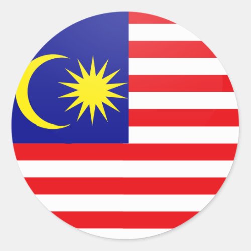 Malaysia quality Flag Circle Classic Round Sticker