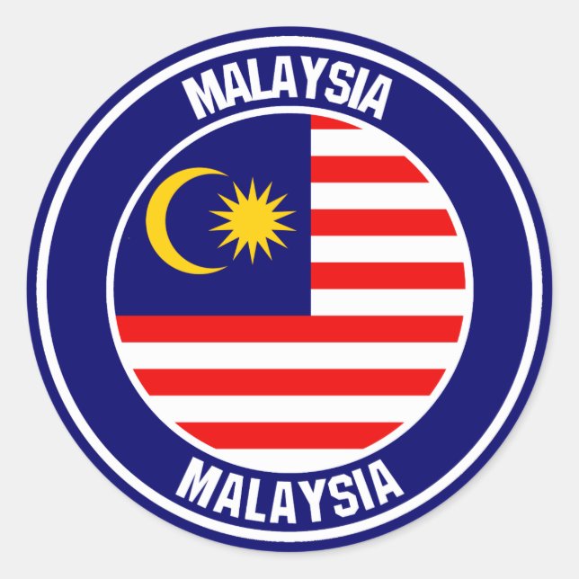 Malaysia Round Emblem Classic Round Sticker (Front)