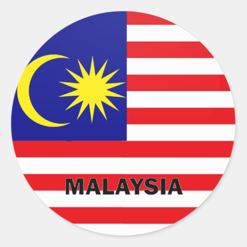 Malaysia Roundel quality Flag Classic Round Sticker