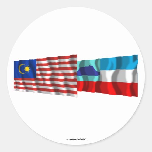 Malaysia  Sabah waving flags Classic Round Sticker