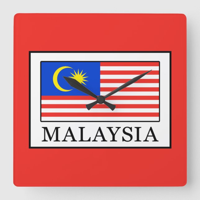 Malaysia Square Wall Clock (Front)