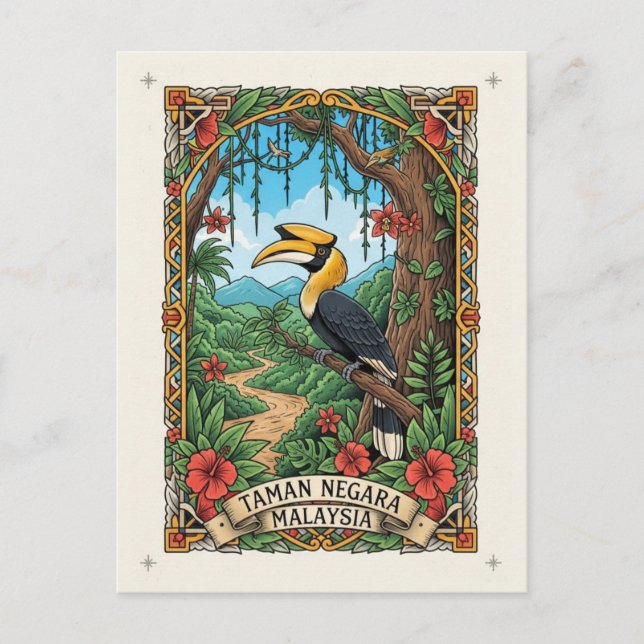 Malaysia Taman Negara Hornbill Postcard (Front)