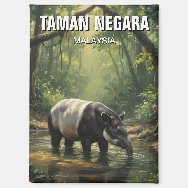 Malaysia Taman Negara Malayan Tapir Magnet (Front)