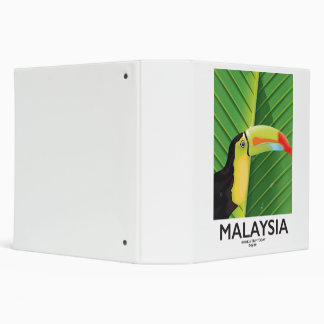 Malaysia Toucan travel poster 3 Ring Binder
