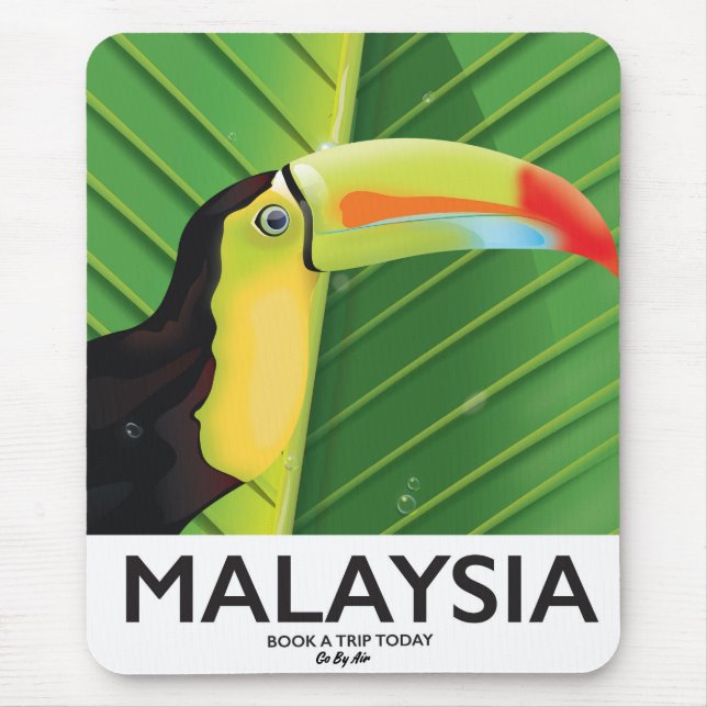 Malaysia Toucan travel poster Mouse Pad (Front)