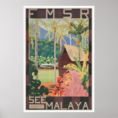 Malaysia Travel Poster Asian Wall Art Singapore