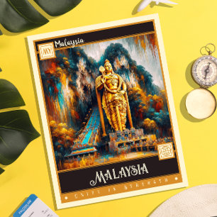 Malaysia Vintage Painting Postcard