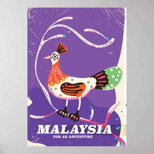 Malaysia vintage travel poster (Front)