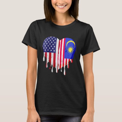 Malaysian American Patriot Grown Country Melting H T_Shirt