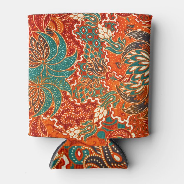 Malaysian Batik: Beautiful Art Pattern. Can Cooler (Front)