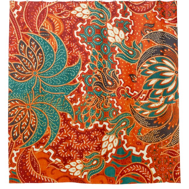 Malaysian Batik: Beautiful Art Pattern. Shower Curtain (Front)