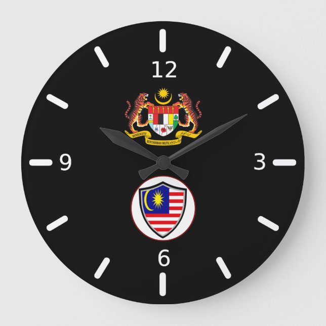 Malaysian flag-coat arms large clock (Front)
