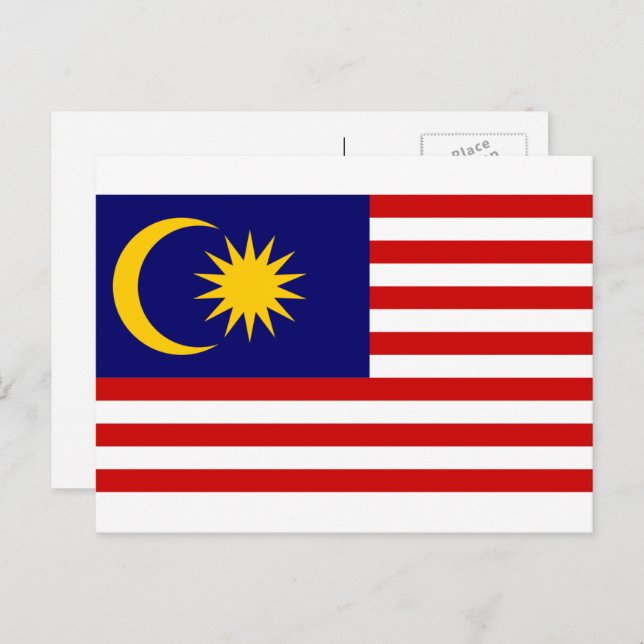 Malaysian Flag, Flag of Malaysia Postcard (Front/Back)