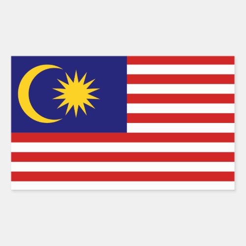 Malaysian Flag Flag of Malaysia Rectangular Sticker