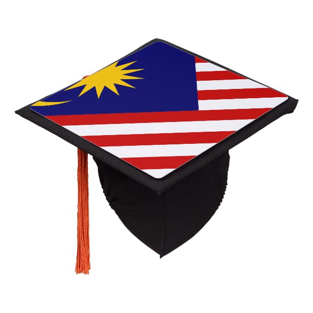 Malaysian flag graduation cap topper (Angled)