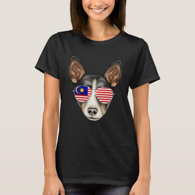 Malaysian Flag Rat Terrier Dog Malaysia Pocket T-Shirt (Front)