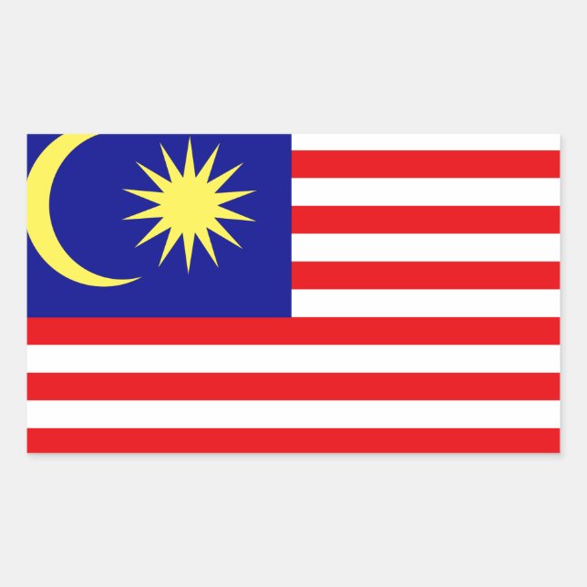 Malaysian Flag Rectangular Sticker (Front)