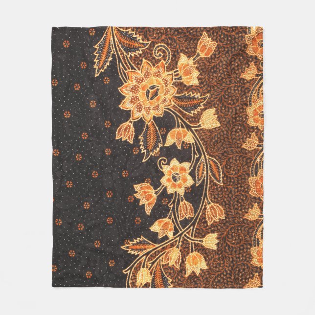 Malaysian Indonesian Batik Art Beauty Fleece Blanket (Front)