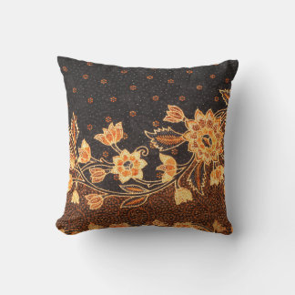 Malaysian Indonesian Batik Art Beauty Throw Pillow