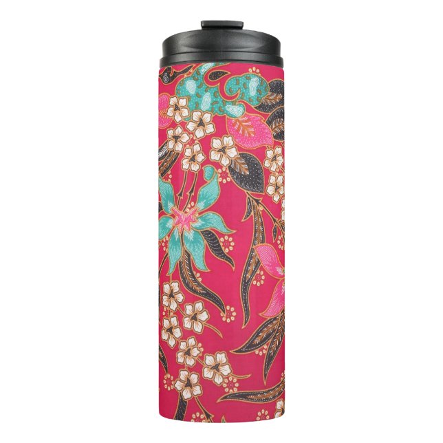 Malaysian Indonesian Batik Art Pattern Thermal Tumbler (Front)