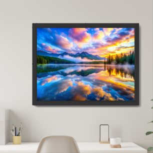 Malaysian Sunset Mountain Scene Framed Art