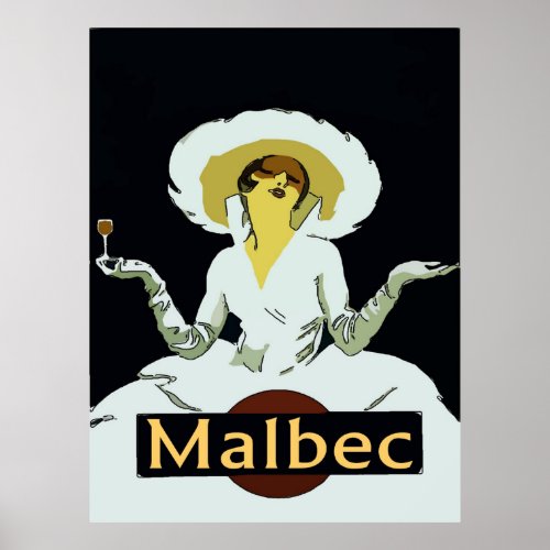 Malbec Vintage Style Lady Sign