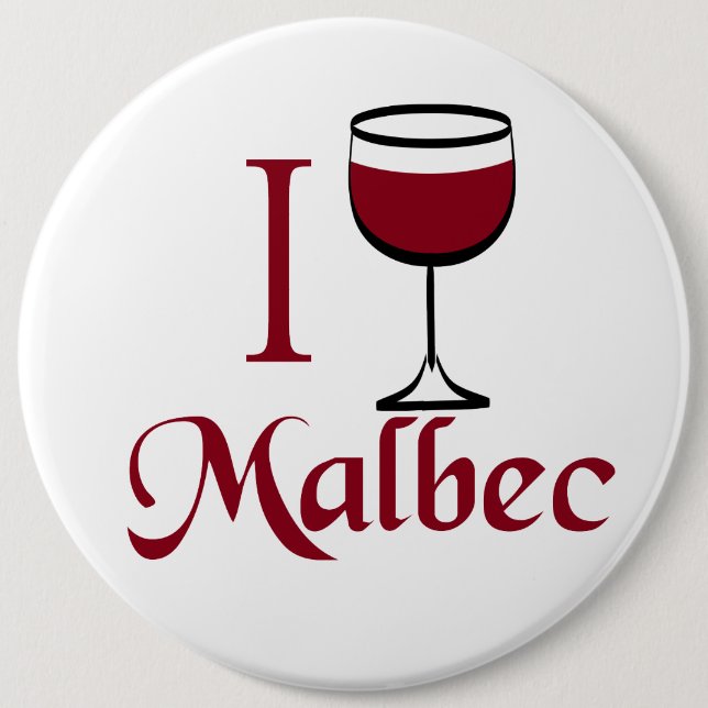 Malbec Wine Lover Gifts Button (Front)