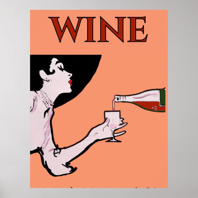 Malbec Wine Vintage Lady Posters (Front)