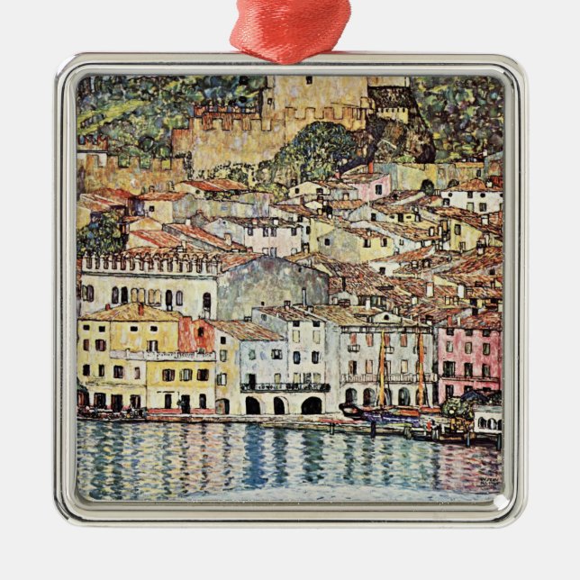 Malcesine am Gardasee by Gustav Klimt Metal Ornament (Front)