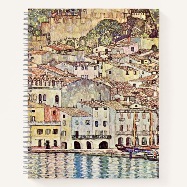 Malcesine at Lake Garda by Gustav Klimt Notebook (Front)