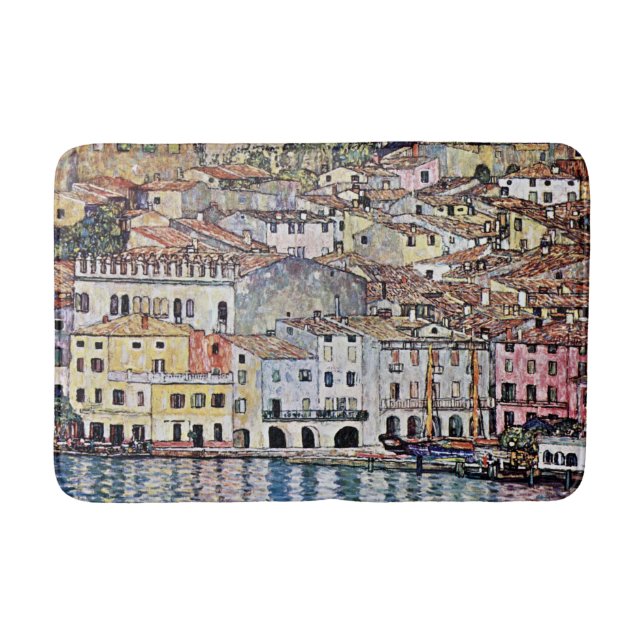 Malcesine at Lake Garda, Gustav Klimt Bath Mat (Front)