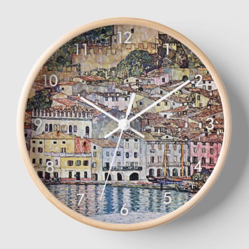 Malcesine at Lake Garda Gustav Klimt Clock
