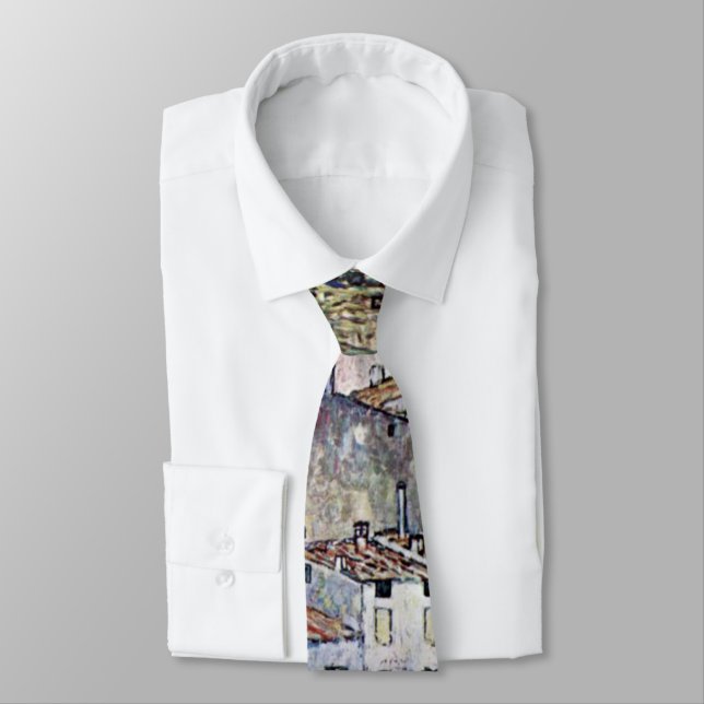 Malcesine at Lake Garda, Gustav Klimt Neck Tie (Tied)
